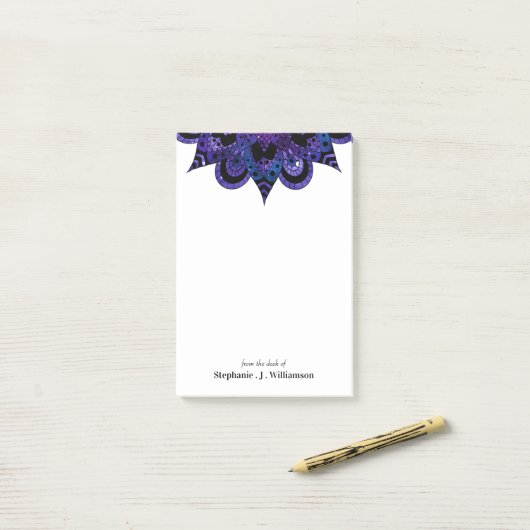 Mandala Galaxy Name Post-It Notes (Op bureau)