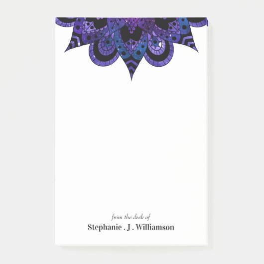 Mandala Galaxy Nom Post-It Notes (Devant)