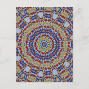 Mandala geel blauw briefkaart
