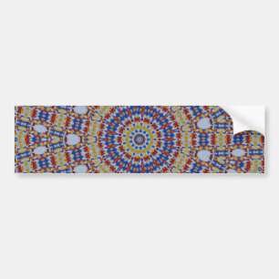 Mandala geel blauw bumpersticker