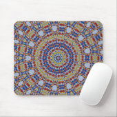 Mandala geel blauw muismat (Met muis)