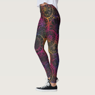 Mandala-geïnspireerde bloemsierkunst Leggings