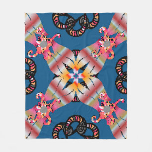 Mandala gekleurd op een gele achtergrond. Uitnodig Fleece Deken