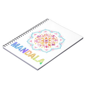 MANDALA GEKLEURDE LOTUS BLOEM NOTITIEBOEK