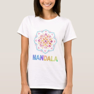 MANDALA GEKLEURDE LOTUS BLOEM T-SHIRT