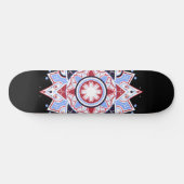 Mandala Geometric Abstract Pattern Blue Red Black Skateboard (Horizontaal)