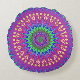 Mandala Geometric Psychedelic Retro Hippie Rond Kussen
