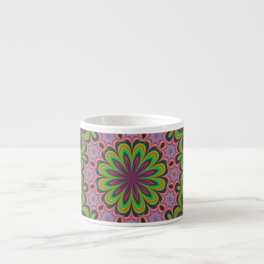 Mandala Geometric Rosette Retro Hippie Espresso Kop (Voorkant)