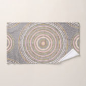 Mandala géométrique moderne Gris Or (Serviette à main)