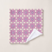 Mandala géométrique rose et blanc (Gant de toilette)