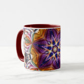 Mandala Géométrique Rosette Rétro Hippie Mug (Devant gauche)