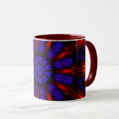Mandala Géométrique Rosette Rétro Hippie Mug (Devant droit)