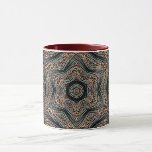 Mandala Géométrique Rosette Rétro Hippie Mug (Centre)