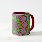 Mandala Géométrique Rosette Rétro Hippie Mug (Devant droit)