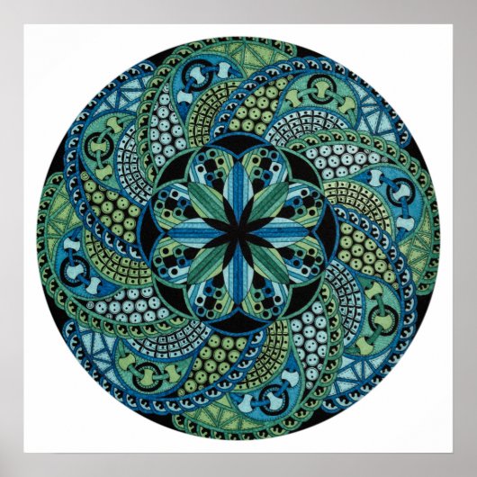 Mandala geometrisch ontwerp poster (Voorkant)