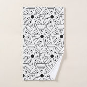 Mandala Geometrisch Patroon Zwart en Wit  Bad Handdoek (Handdoek)