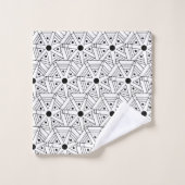 Mandala Geometrisch Patroon Zwart en Wit  Bad Handdoek (Wasdoekje)