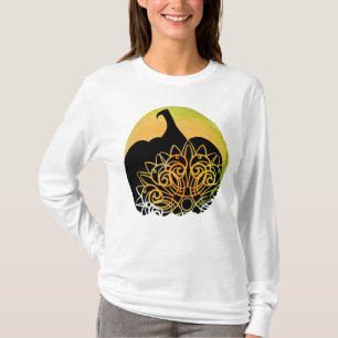 Mandala Gesneden Pompoen met Herfst Maan T-Shirt