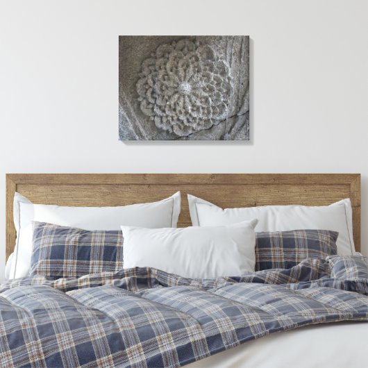 Mandala gesneden steen foto single canvas afdruk (Insitu (Slaapkamer))