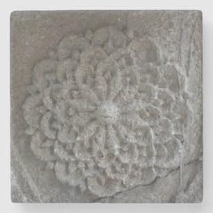 Mandala Gesneden Stenen Foto Marmeren Steen Onderz Onderzetter