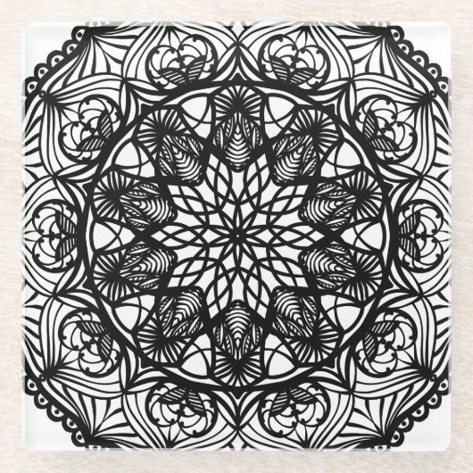 Mandala Glazen Onderzetter (Voorkant)