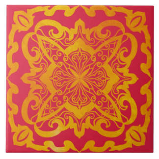 mandala,gold,barok,elegant ceramic tile tegeltje