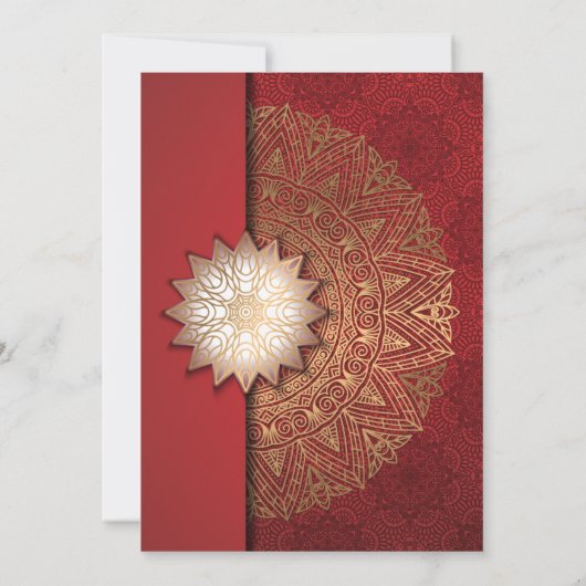 Mandala Gold Faire-part de mariage (Dos)