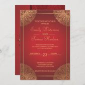 Mandala Gold Faire-part de mariage (Devant / Derrière)