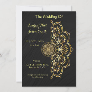 Mandala Gold Florist Wedding Kaart
