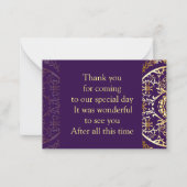 Mandala Gold sur Carte de remerciements violet (Devant)