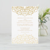 Mandala Gold White Pattern - Aangepaste bruiloft Kaart (Staand voorkant)
