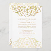Mandala Gold White Pattern - Aangepaste bruiloft Kaart (Voorkant / Achterkant)