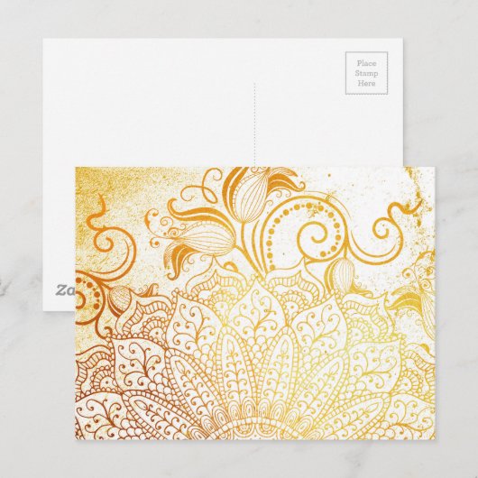 Mandala - Golden penseel Briefkaart (Voorkant / Achterkant)