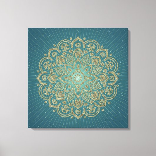 MANDALA Golden Rosette - Toile Enveloppée (Recto)