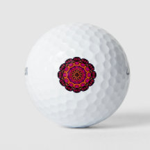 Mandala golfballen - roze, rood, Paarse en Oranje