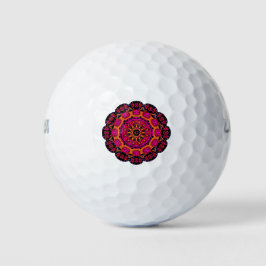 Mandala golfballen - roze, rood, Paarse en Oranje