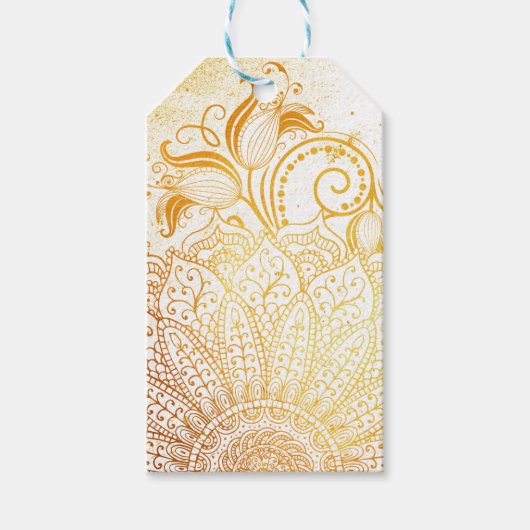 Mandala - Gouden borstel Cadeaulabel (Voorkant)