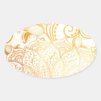 Mandala - Gouden borstel Ovale Sticker