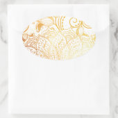 Mandala - Gouden borstel Ovale Sticker (Tas)