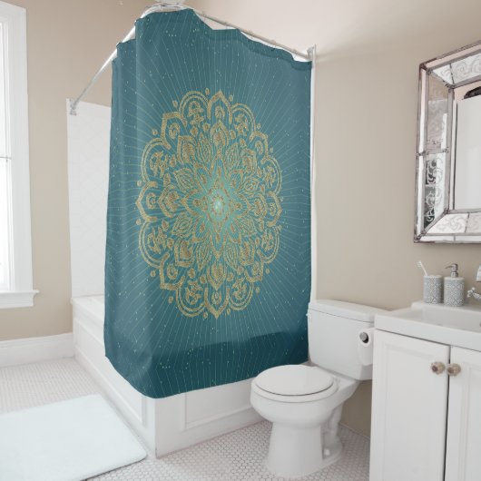 MANDALA Gouden Rozet - Douchegordijn (In situ)