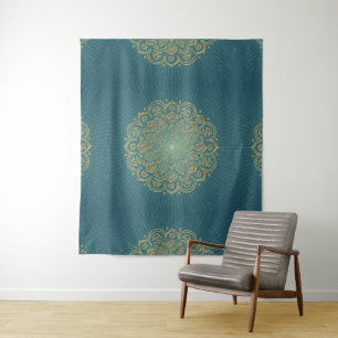 MANDALA Gouden Rozet - Taperstry Wandkleed