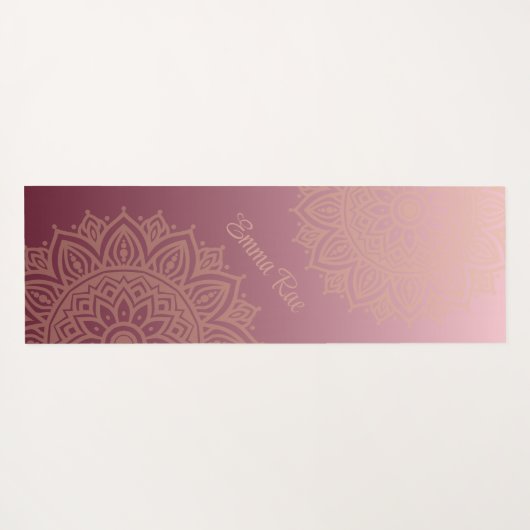 Mandala Gradient Maroon Pink Yogamat (Achterkant (horizontaal))