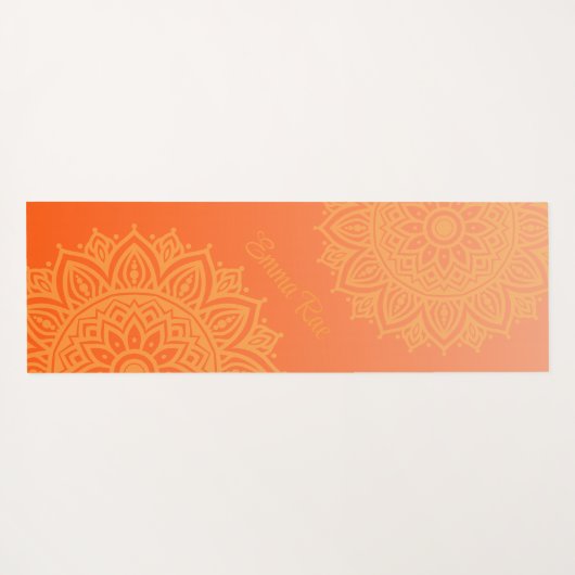Mandala Gradient Peachy Oranje yogamat (Achterkant (horizontaal))