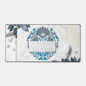 Mandala Graphisme turquoise & Beige, Cadre Floral (Clavier et souris)