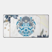 Mandala Graphisme turquoise & Beige, Cadre Floral (Recto)