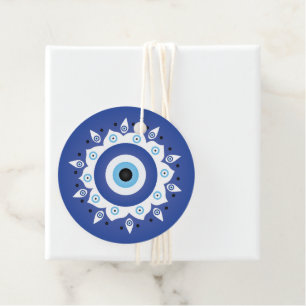 Mandala Grieks boze oog blauw wit Bedankjes Labels