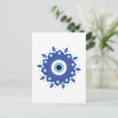 Mandala Grieks boze oog blauw wit Briefkaart (Staand voorkant)