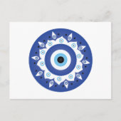 Mandala Grieks boze oog blauw wit Briefkaart (Voorkant)