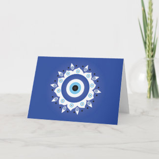 Mandala Grieks boze oog blauw wit Kaart