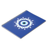 Mandala Grieks boze oog blauw wit Notitieboek (Linkerzijde)